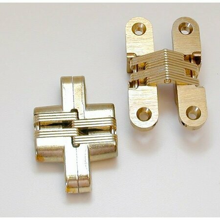 SOSS Invisible Hinge 2 3/4 in. Medium Duty Sold As Each Satin Brass 180 Degrees 2084